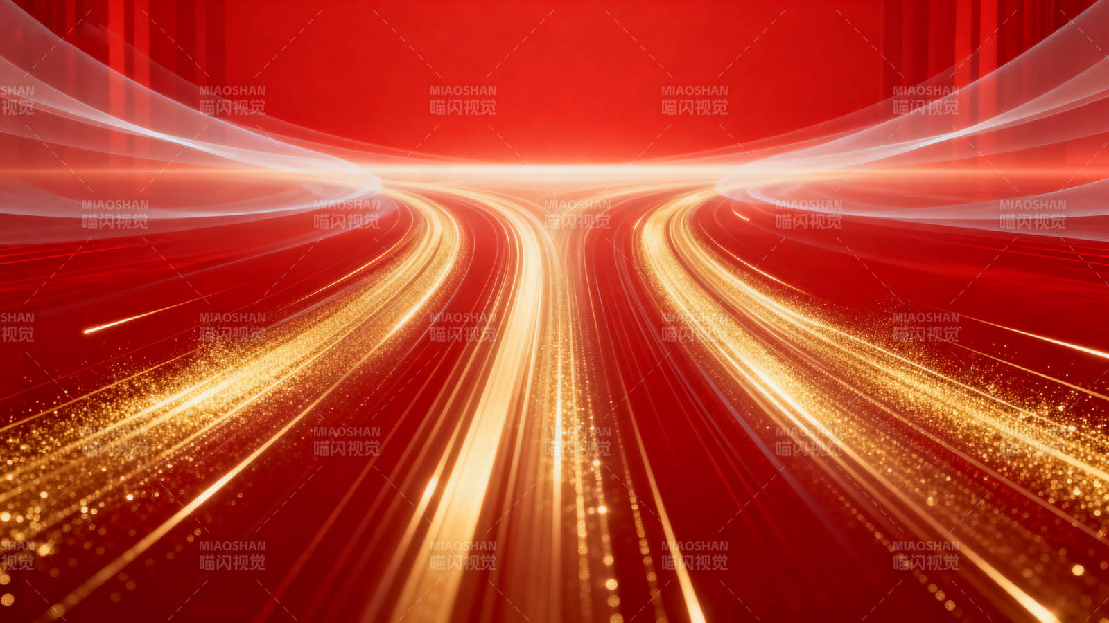 红色背景金色光束抽象背景图片