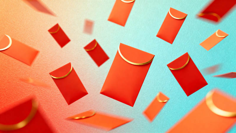 红色红包飞舞背景图片