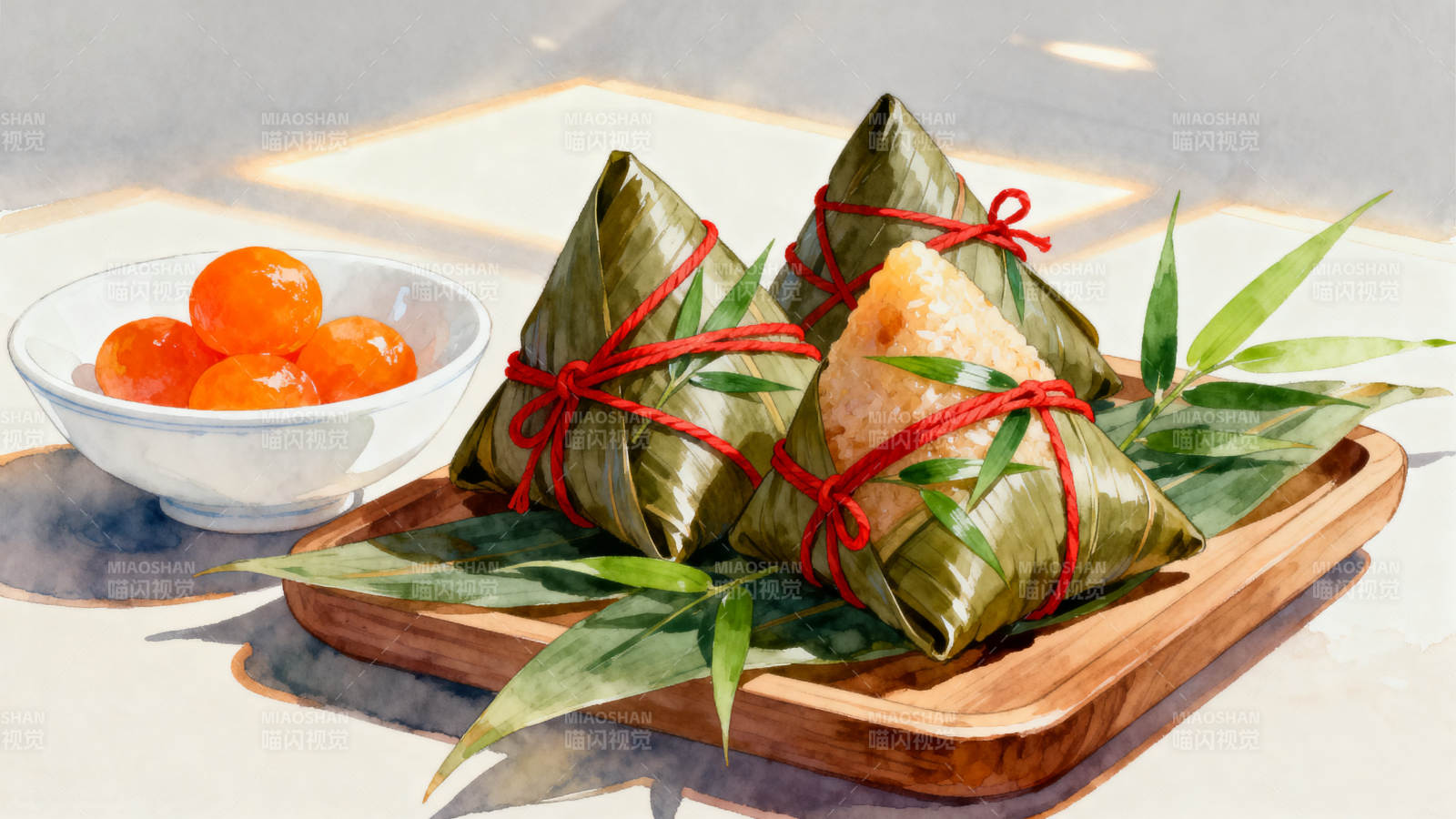 端午节粽子与咸蛋黄图片