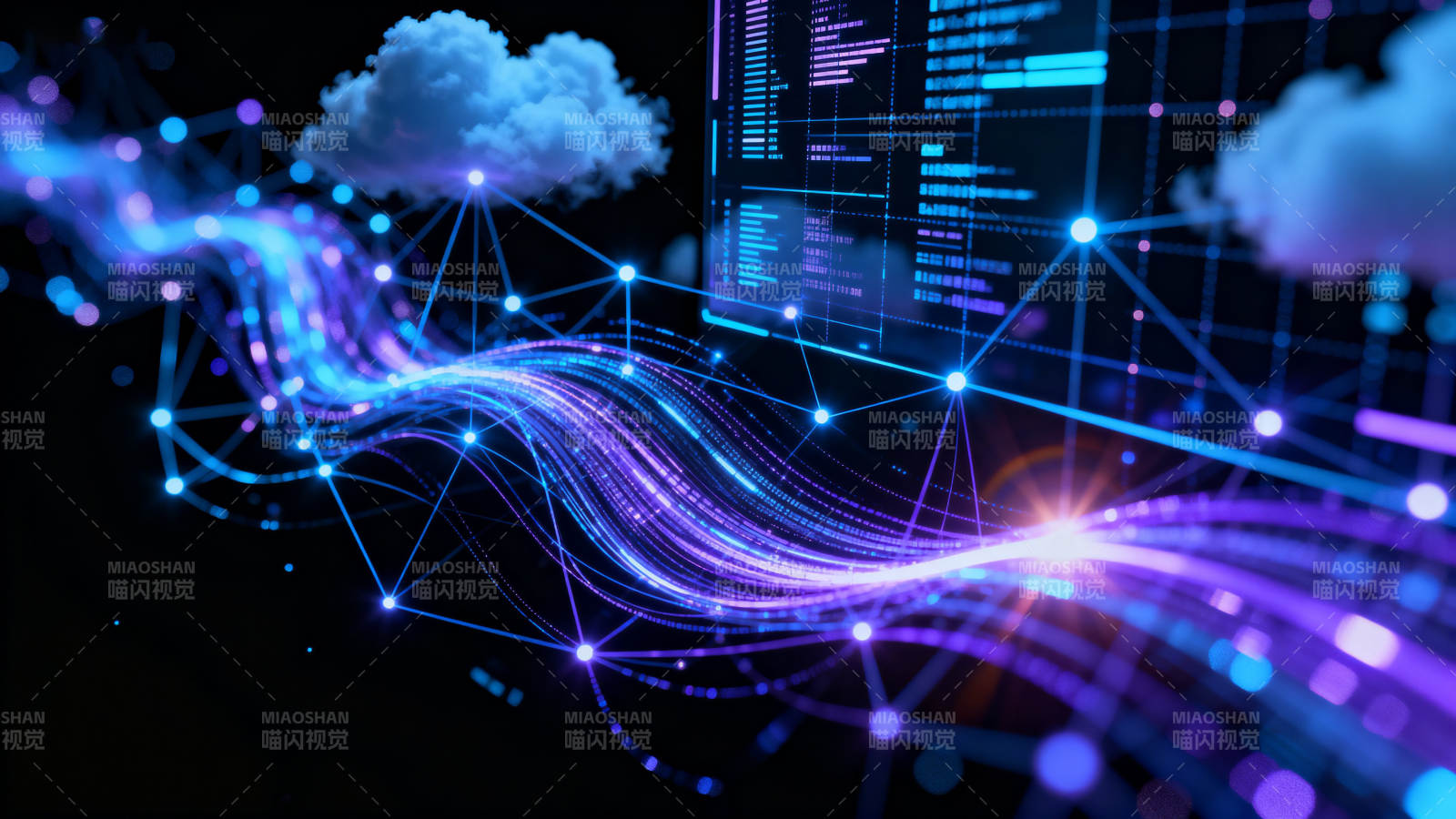 云计算数据传输科技背景图片
