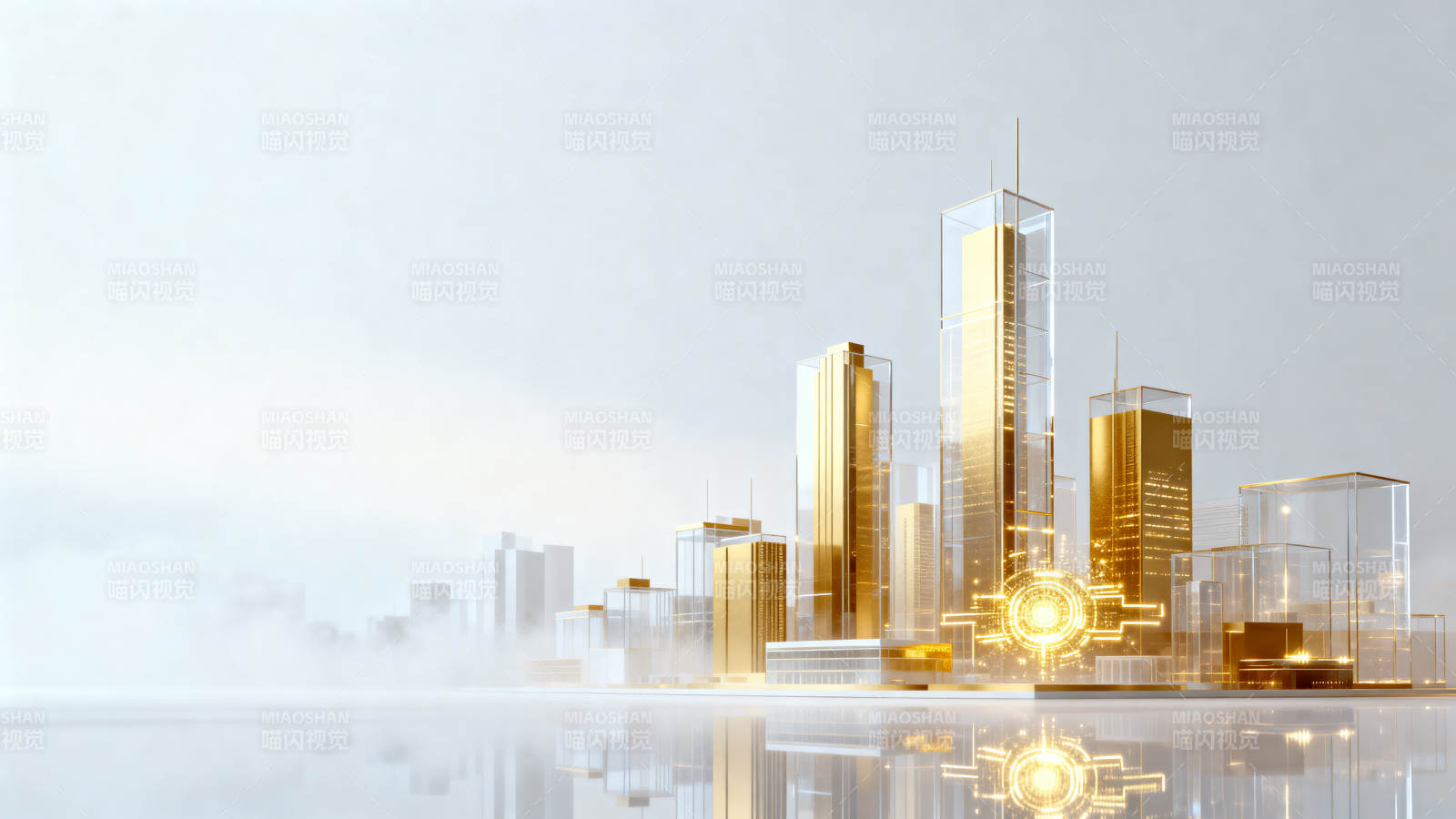 金色城市建筑科技感图片