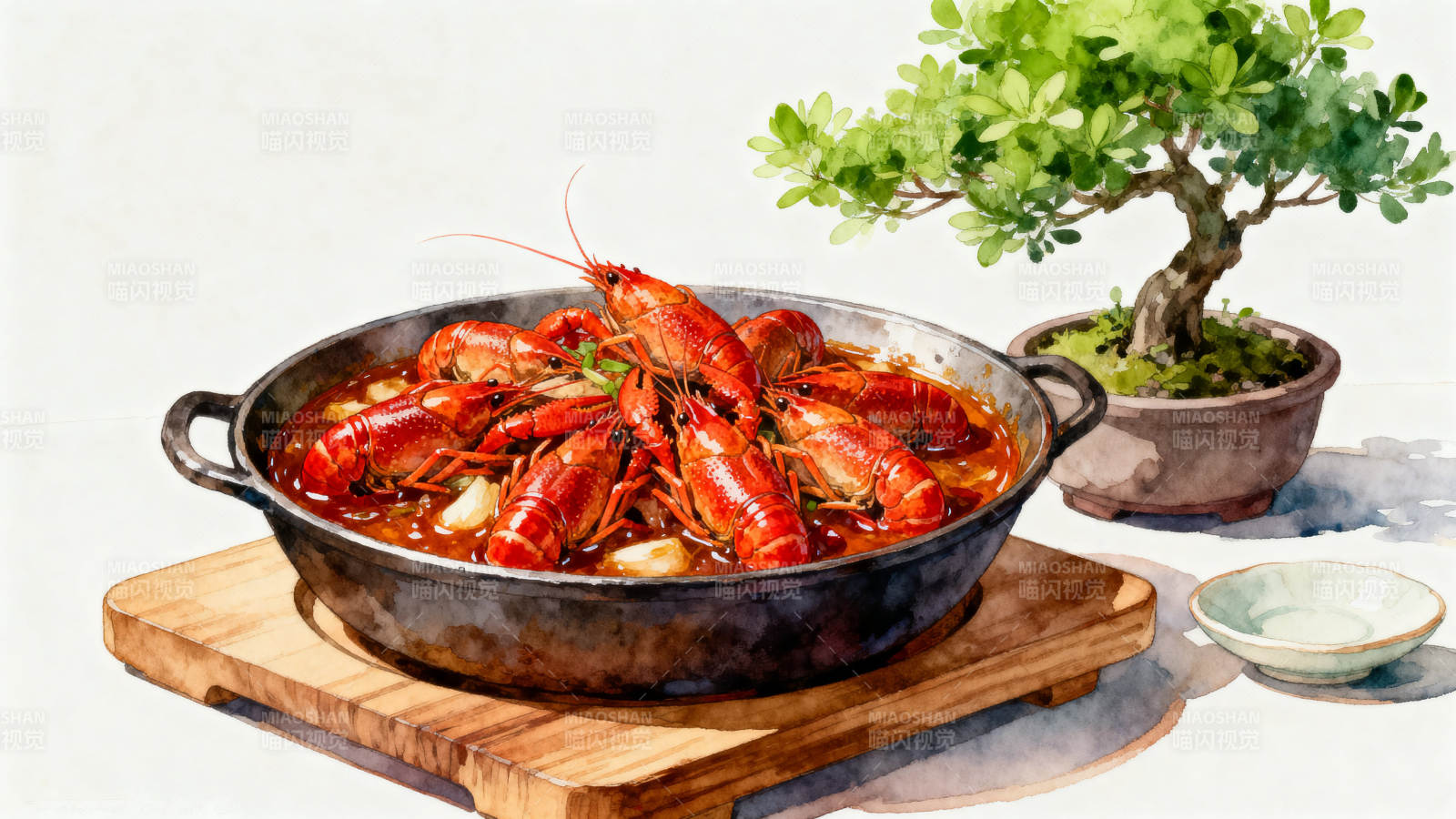 麻辣小龙虾美食特写图片