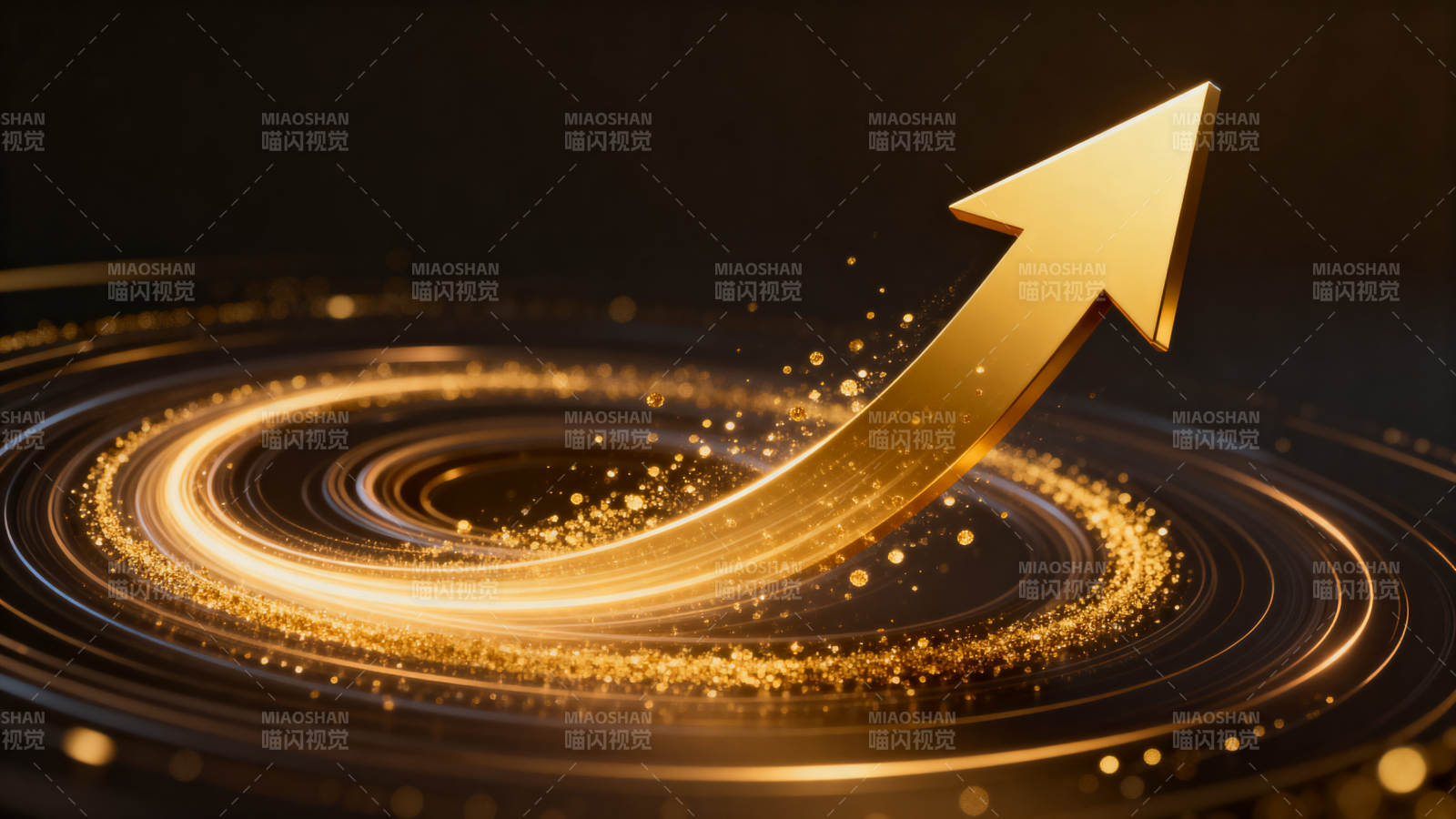 金色上升箭头寓意增长图片