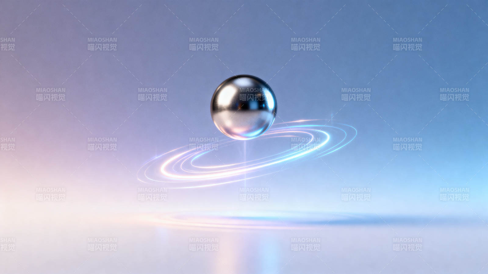 悬浮金属球与光圈图片