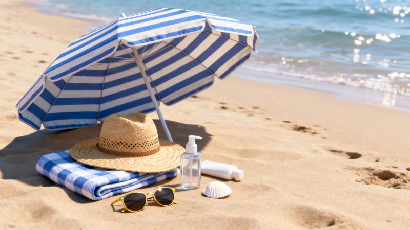 沙滩度假必备物品图片
