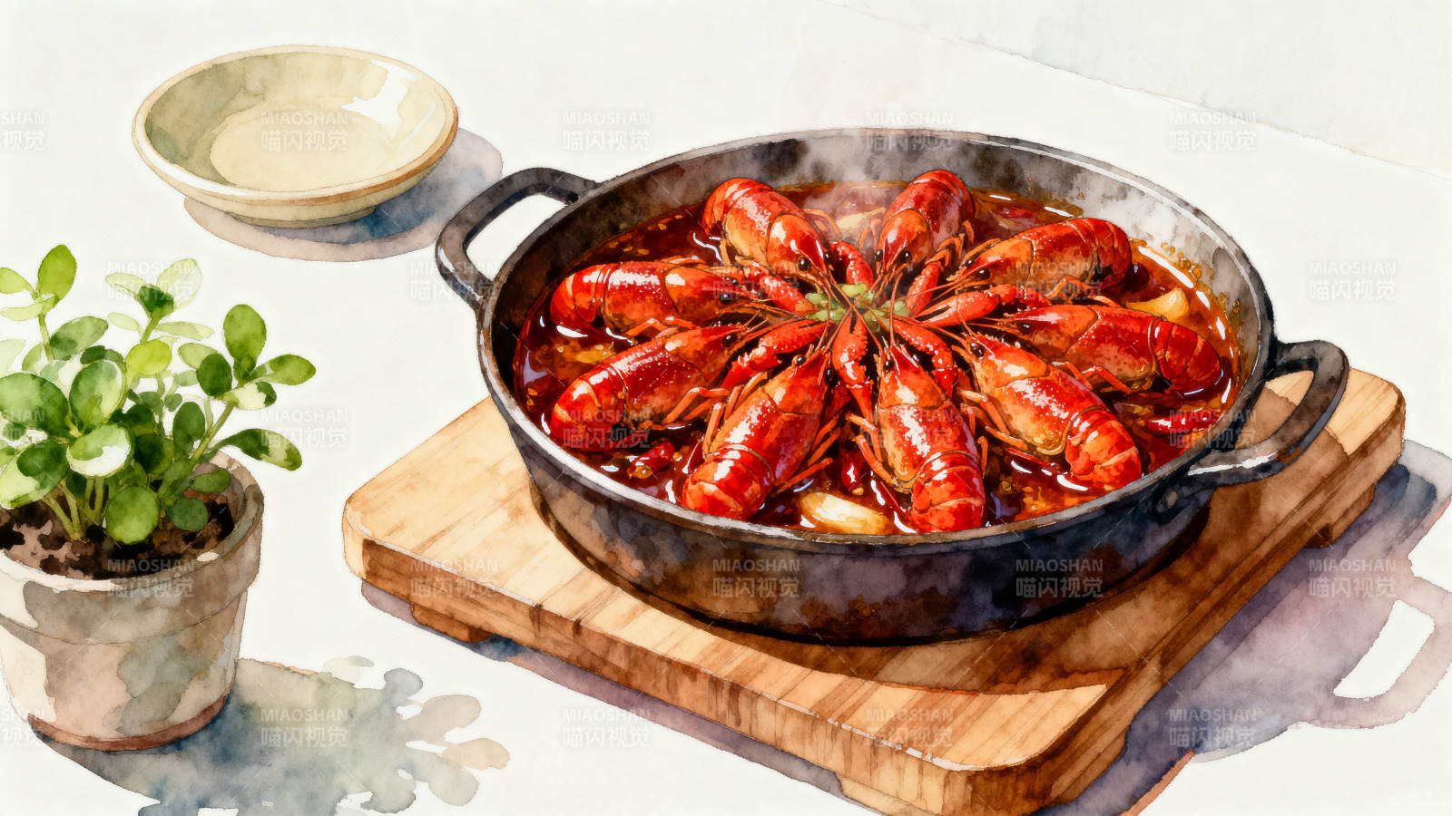 麻辣小龙虾美食特写图片