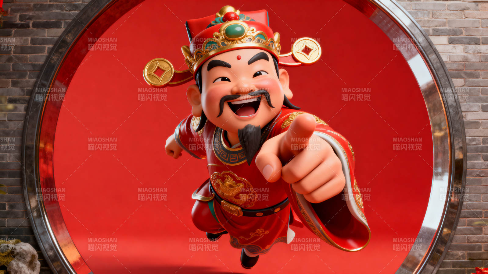 财神爷送福传统节日喜庆图片