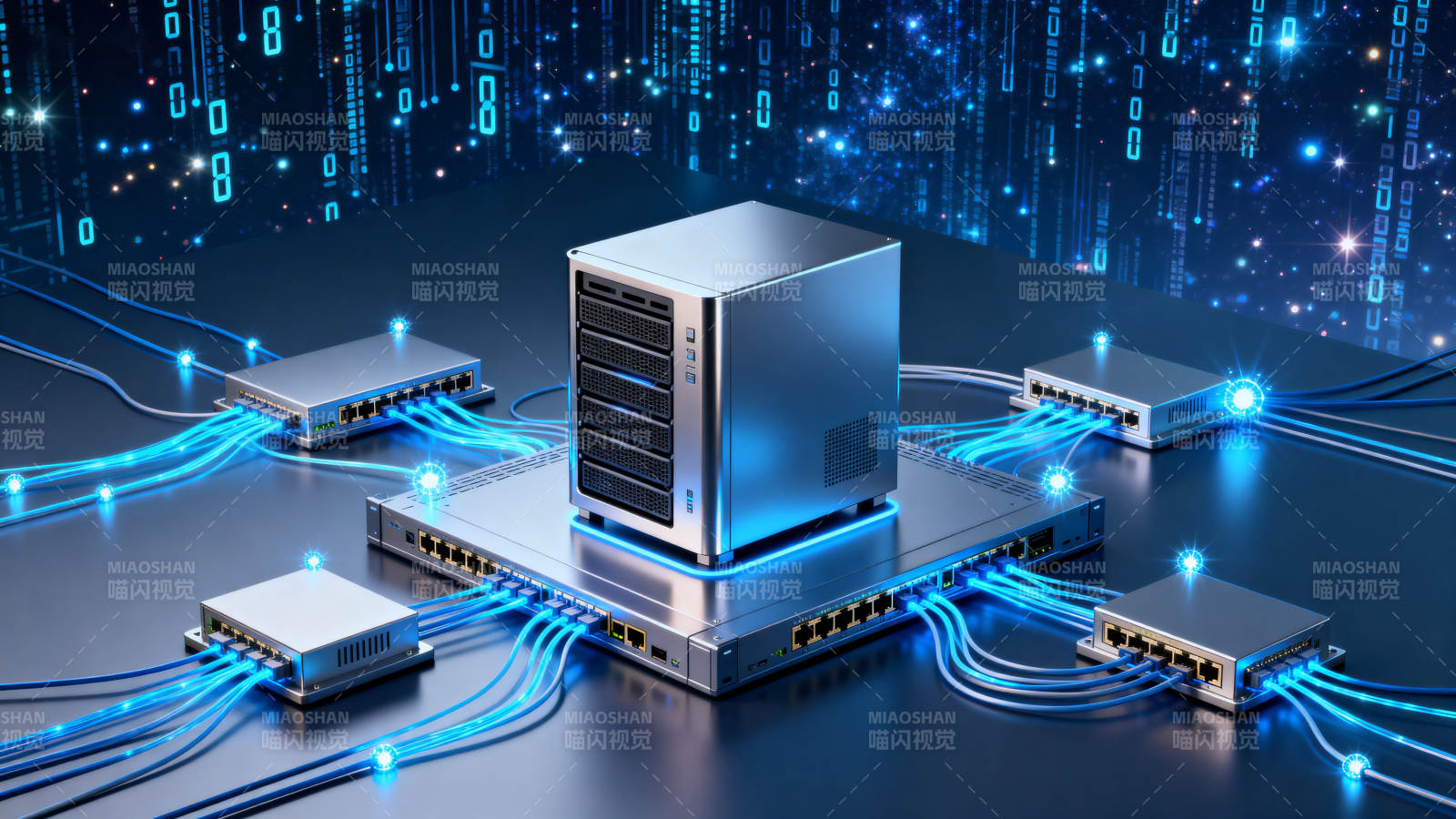 服务器网络连接科技场景图片