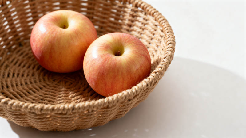 两个苹果在篮子里图片