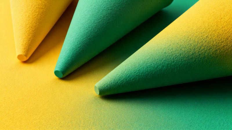 绿色与黄色的圆锥渐变图片