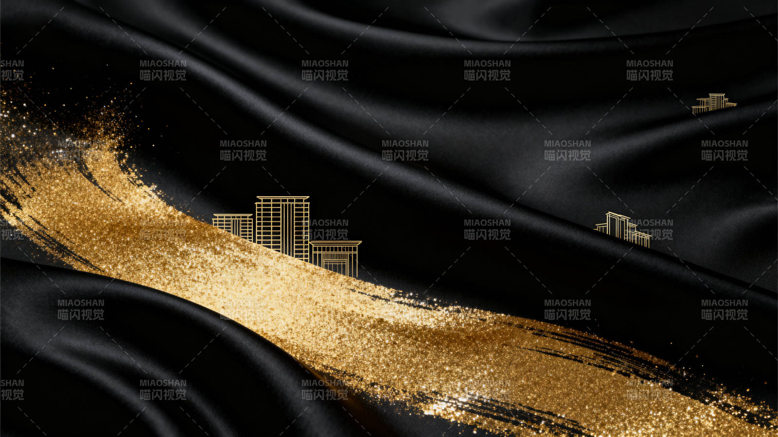 黑金质感建筑背景设计图片