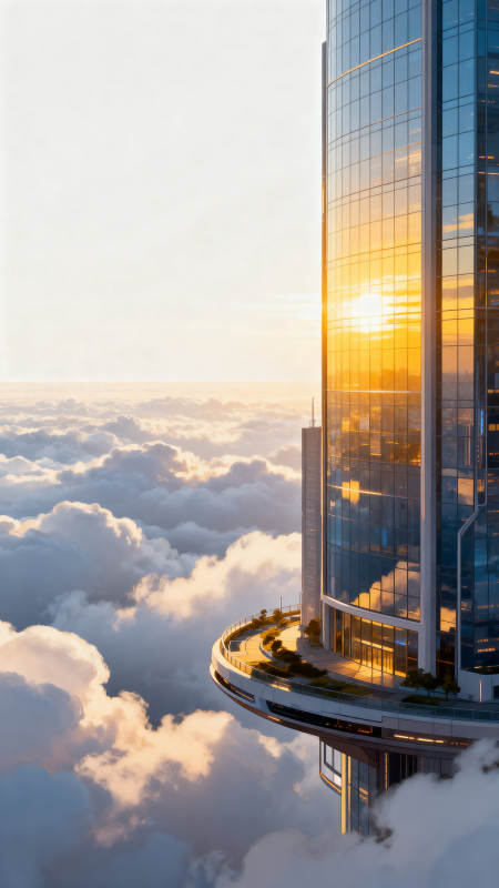 云海之上的摩天大楼图片