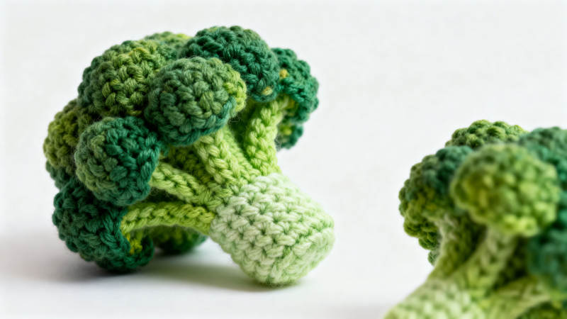 手工编织西兰花模型展示图片
