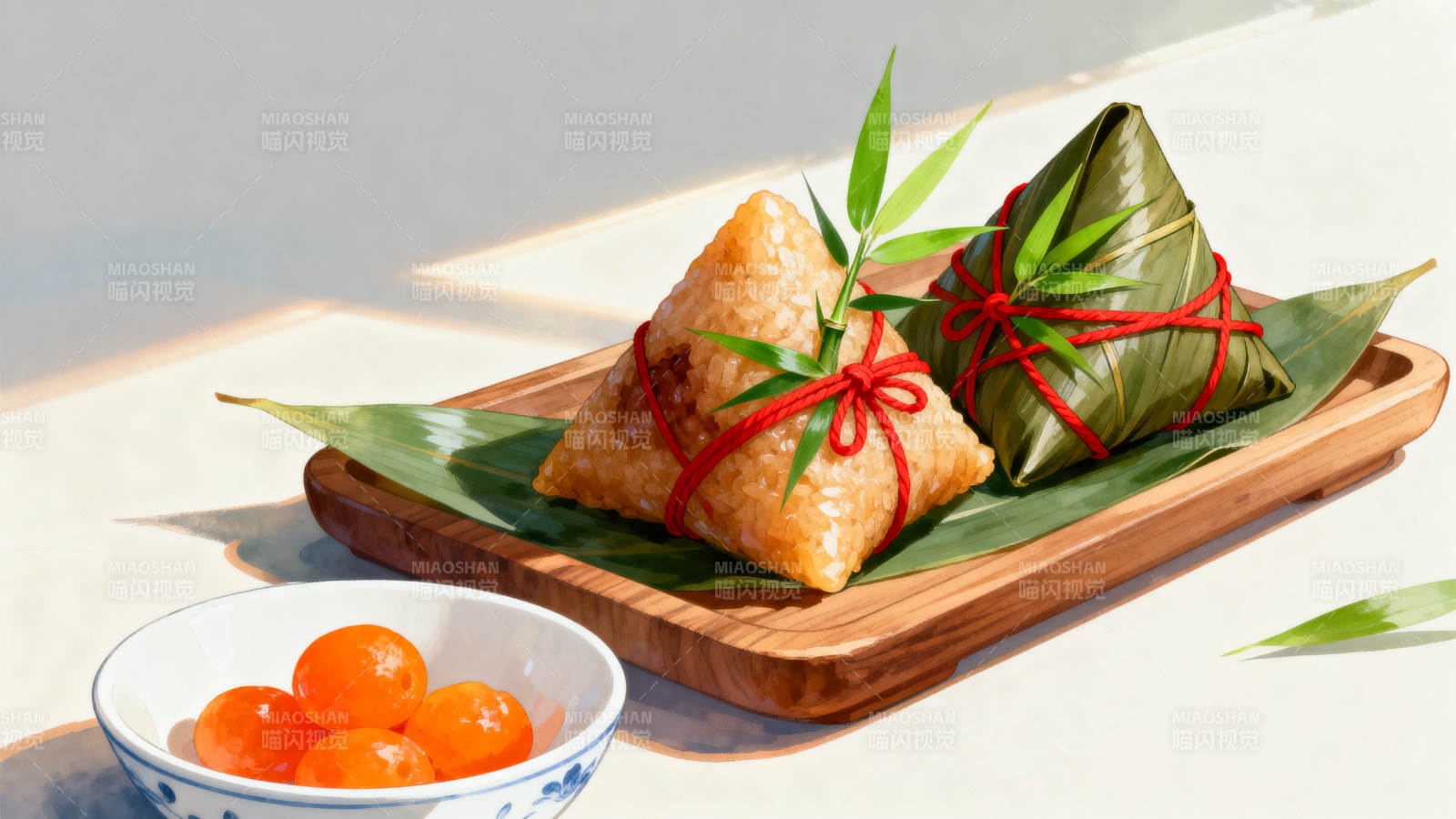 端午节粽子与蛋黄图片
