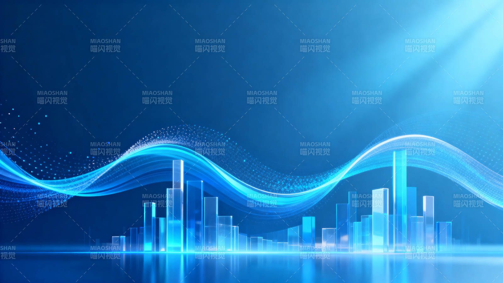 科技城市数字波浪背景图片