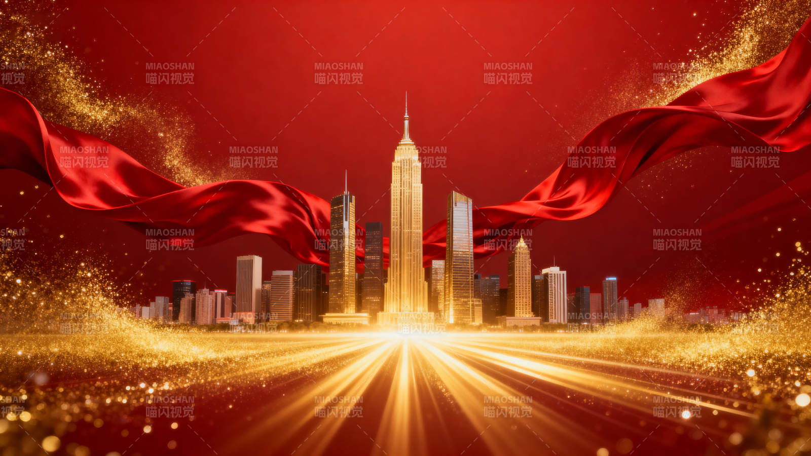 金色城市辉煌背景图片