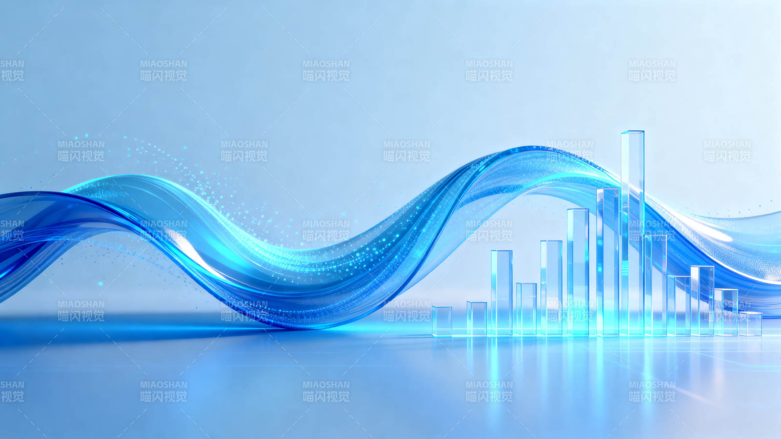 科技数据流与柱状图图片