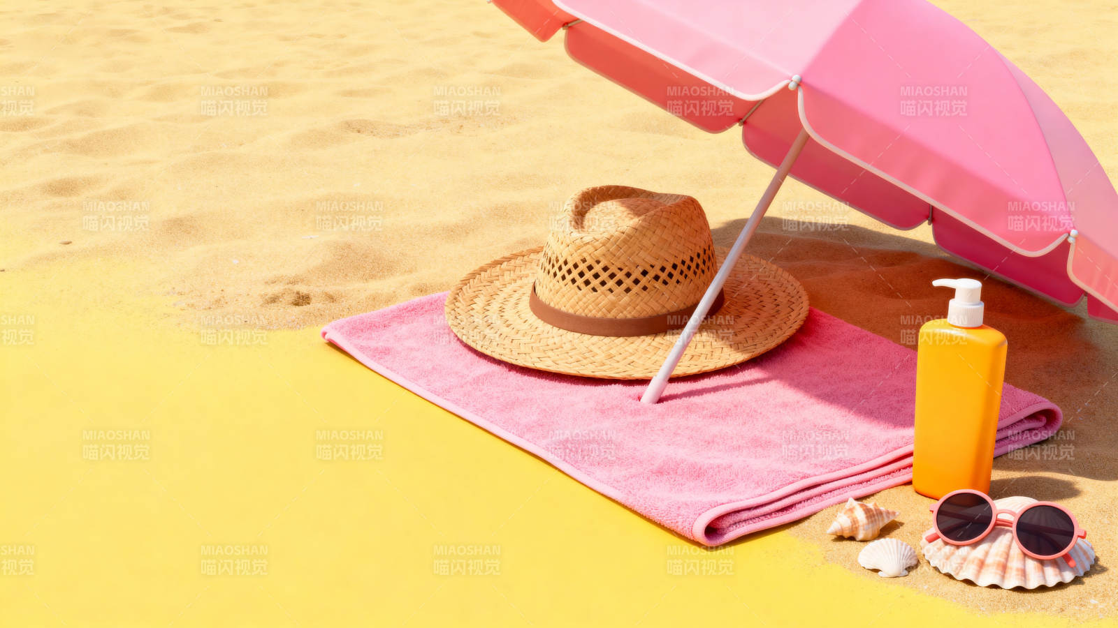 夏日海滩防晒休闲图片