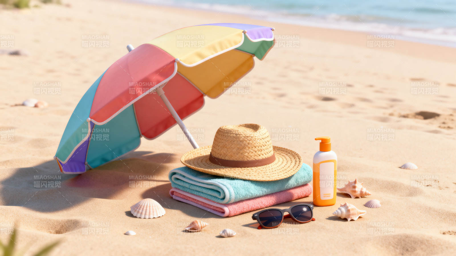 沙滩度假必备物品图片