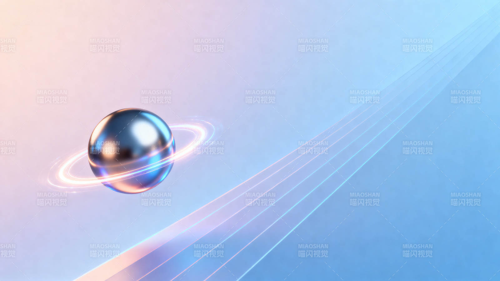 金属球与光圈的科技感图片