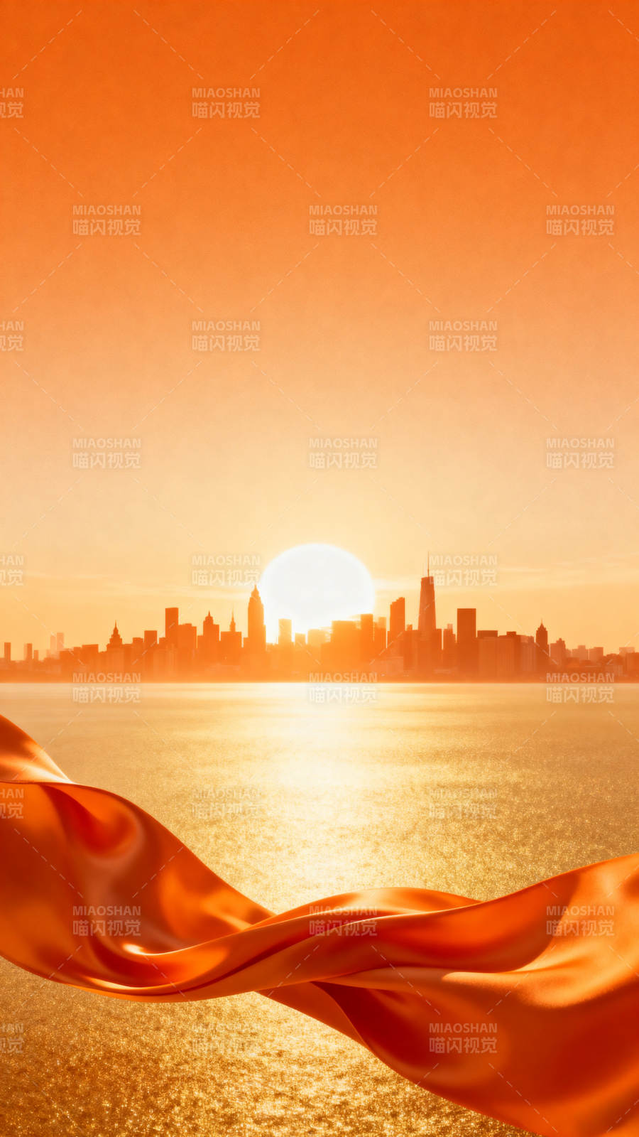 日出城市天际线图片