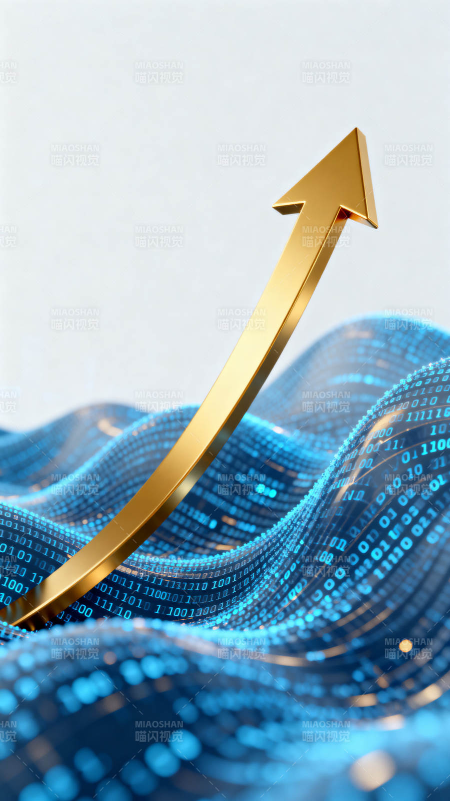金色箭头数据波浪增长图片