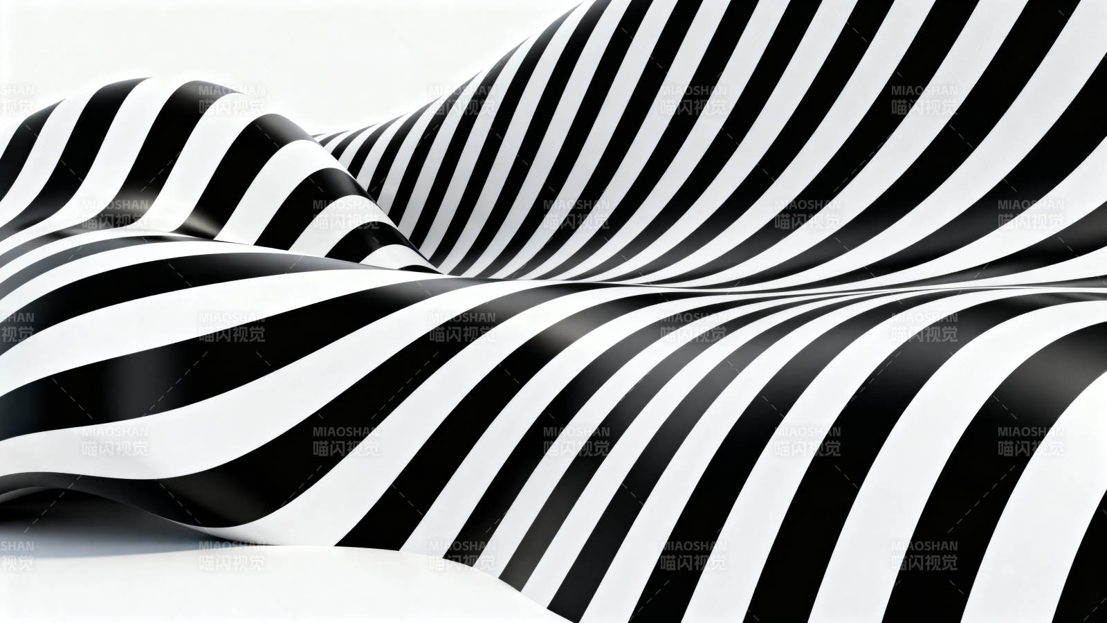 黑白条纹抽象波浪图片