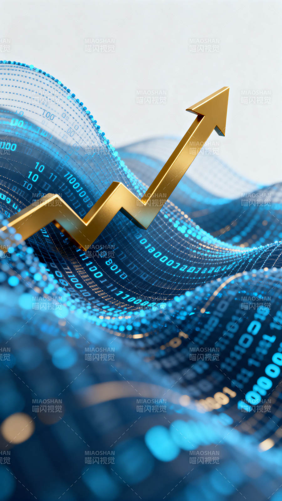 金色箭头数据增长趋势图片