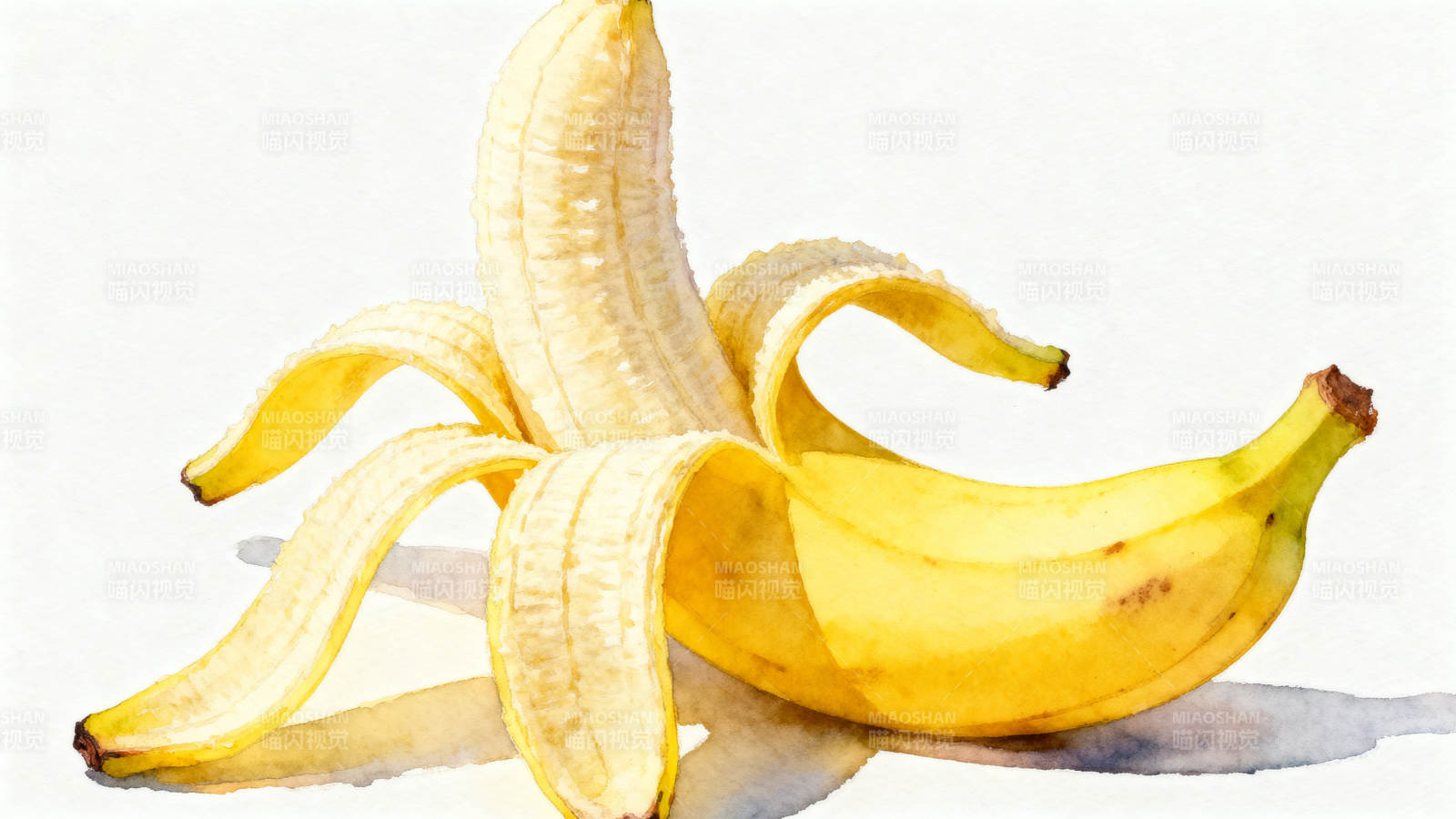 水彩画香蕉艺术描绘图片