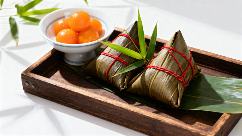 端午节粽子与咸蛋黄图片