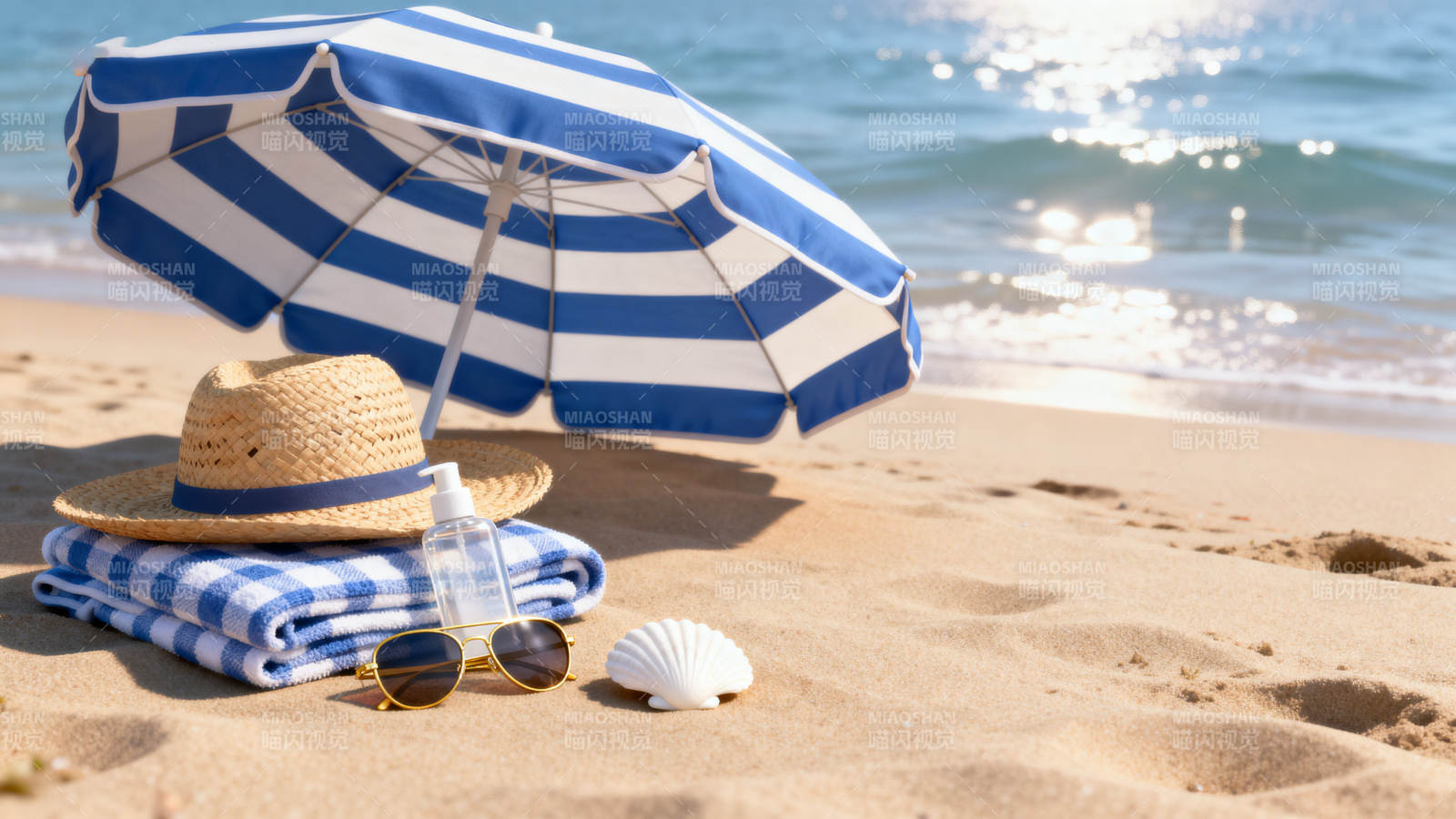 海滩度假夏日防晒必备图片