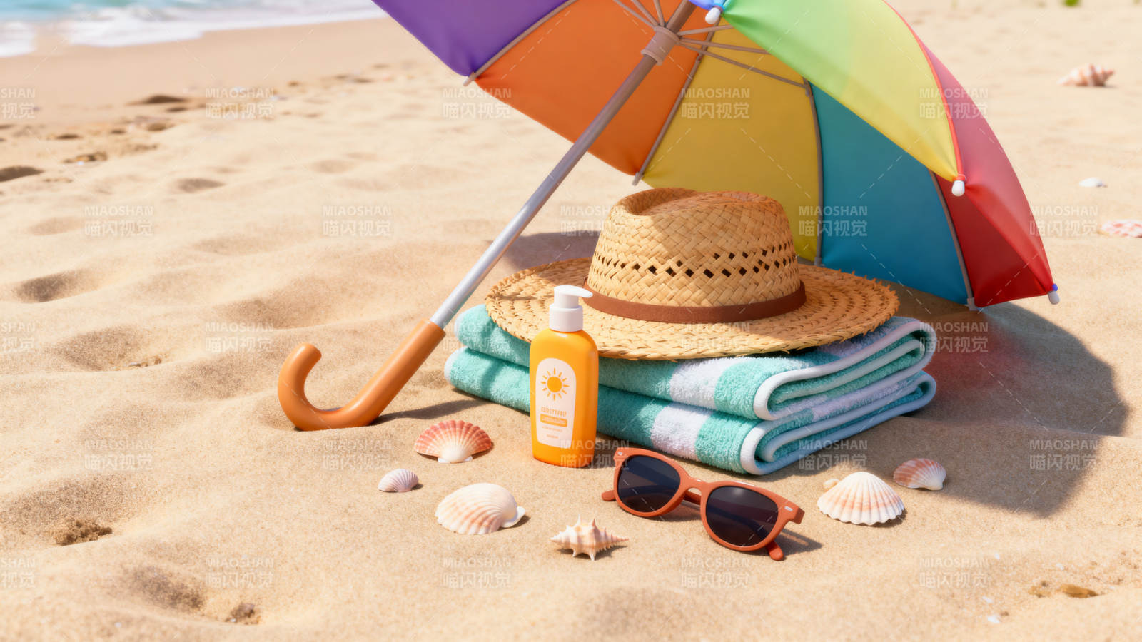 沙滩防晒夏日度假必备图片