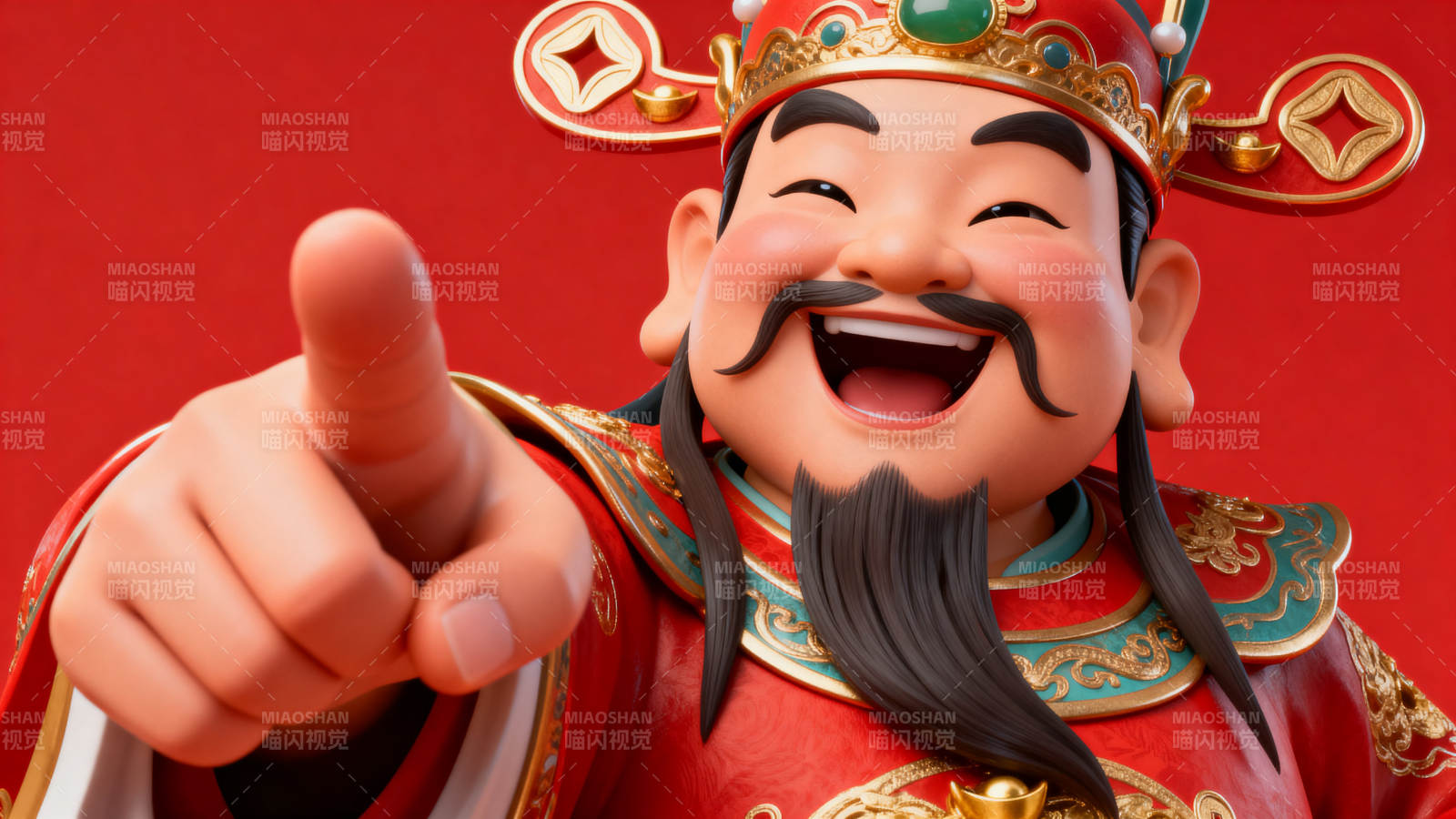 财神爷送福招财进宝图片