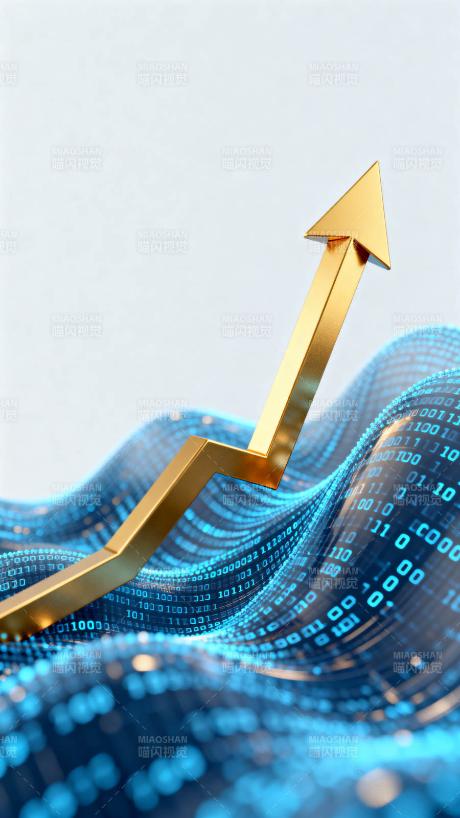 金色箭头数据增长趋势图片