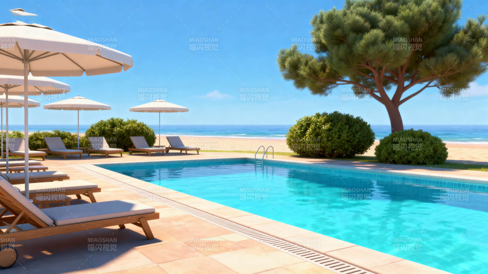 海边泳池度假休闲图片