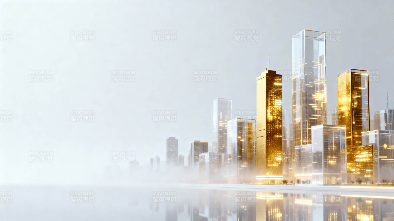 未来城市金色建筑图片