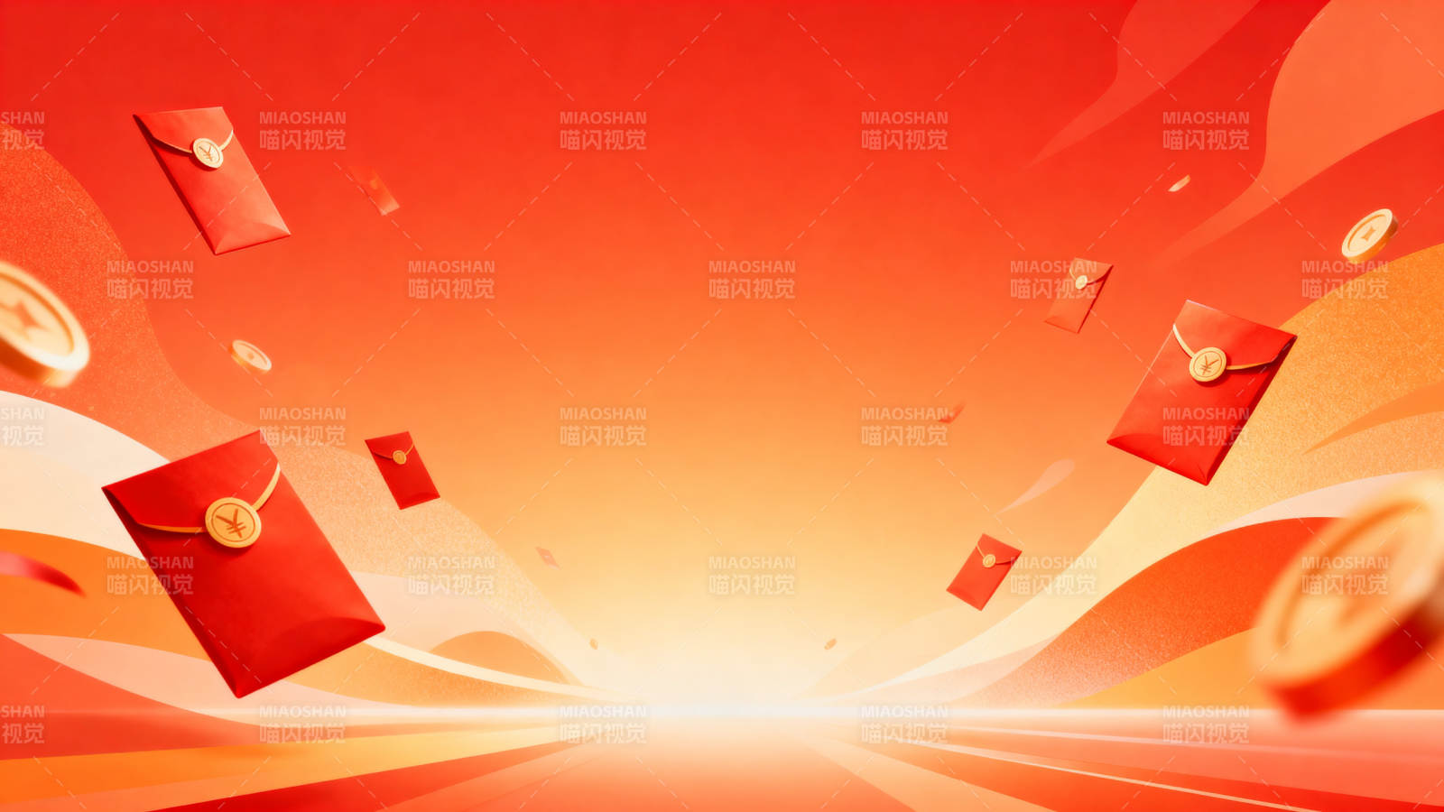 红包飞舞喜庆背景图片