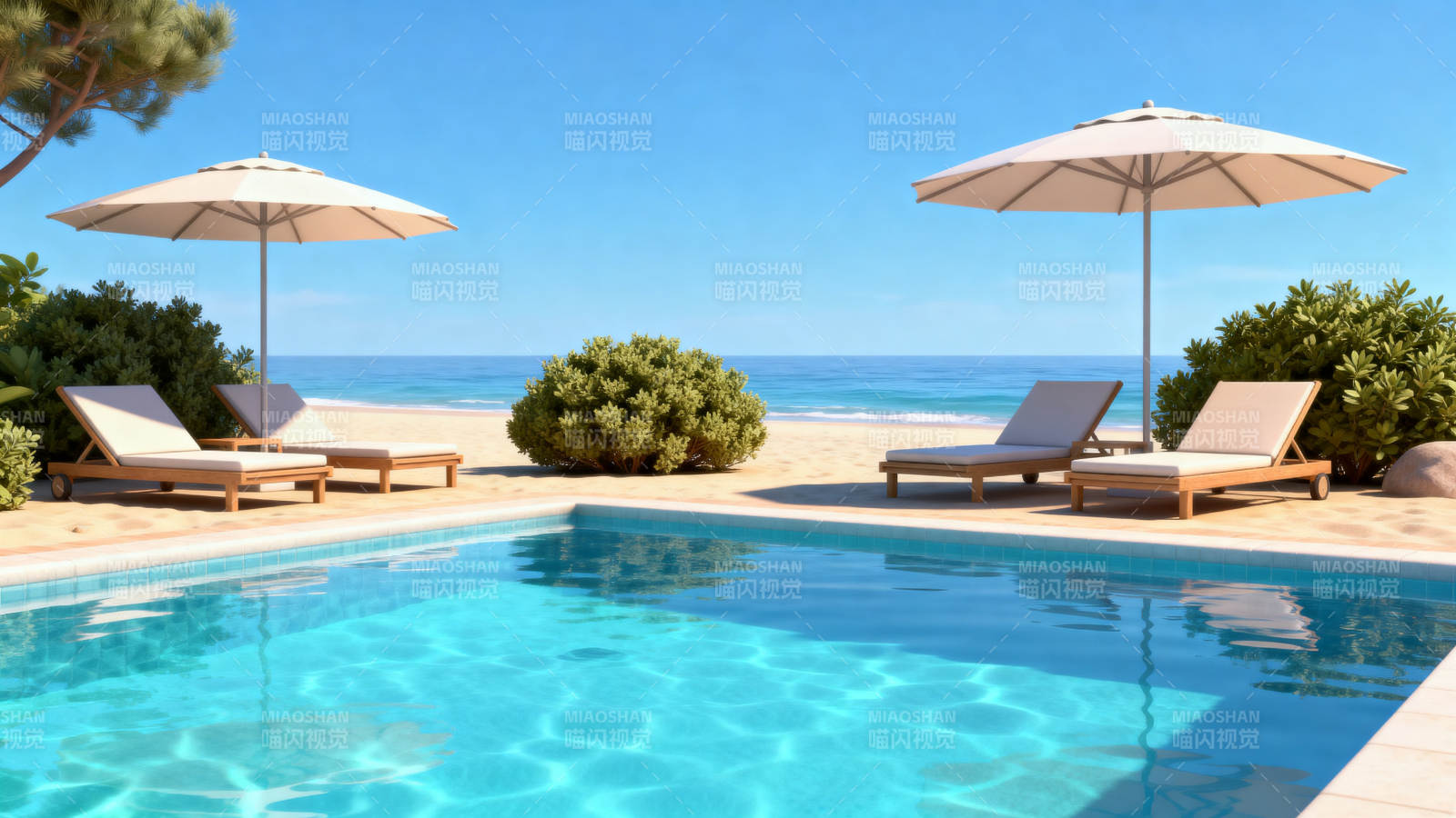 海边泳池度假休闲图片