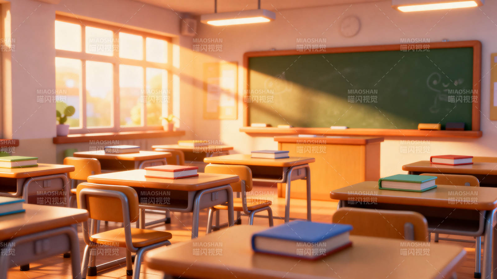 阳光洒满教室的温馨时刻图片