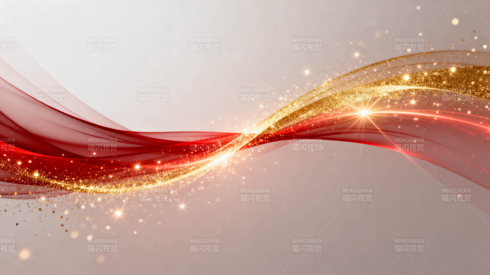 红色与金色光带抽象背景图片