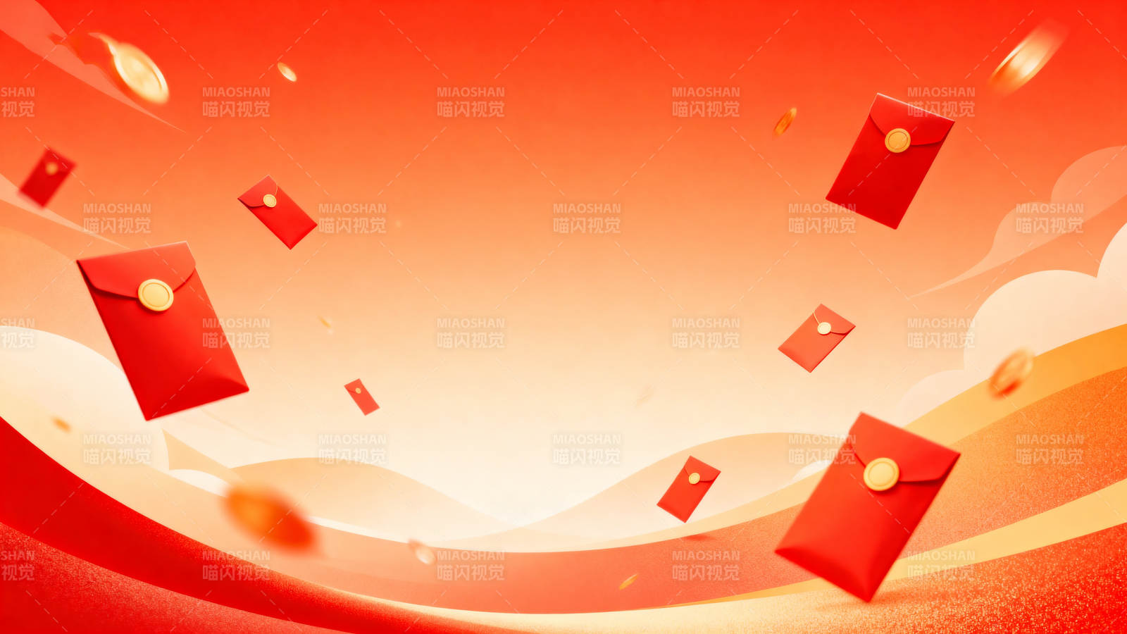 红色红包喜庆背景图片