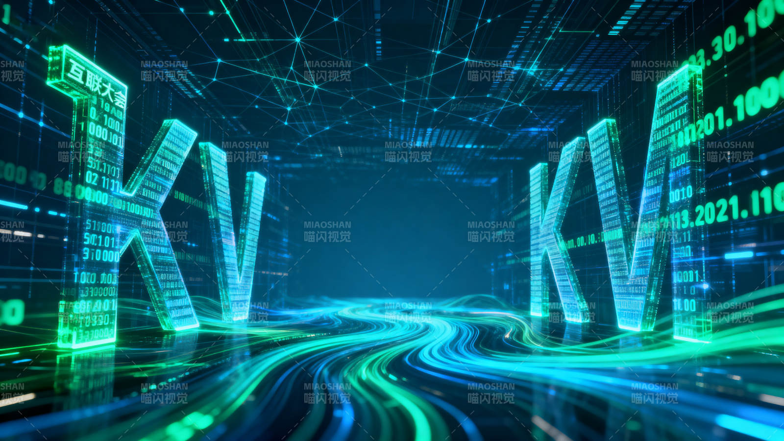 科技感数据流数字空间图片