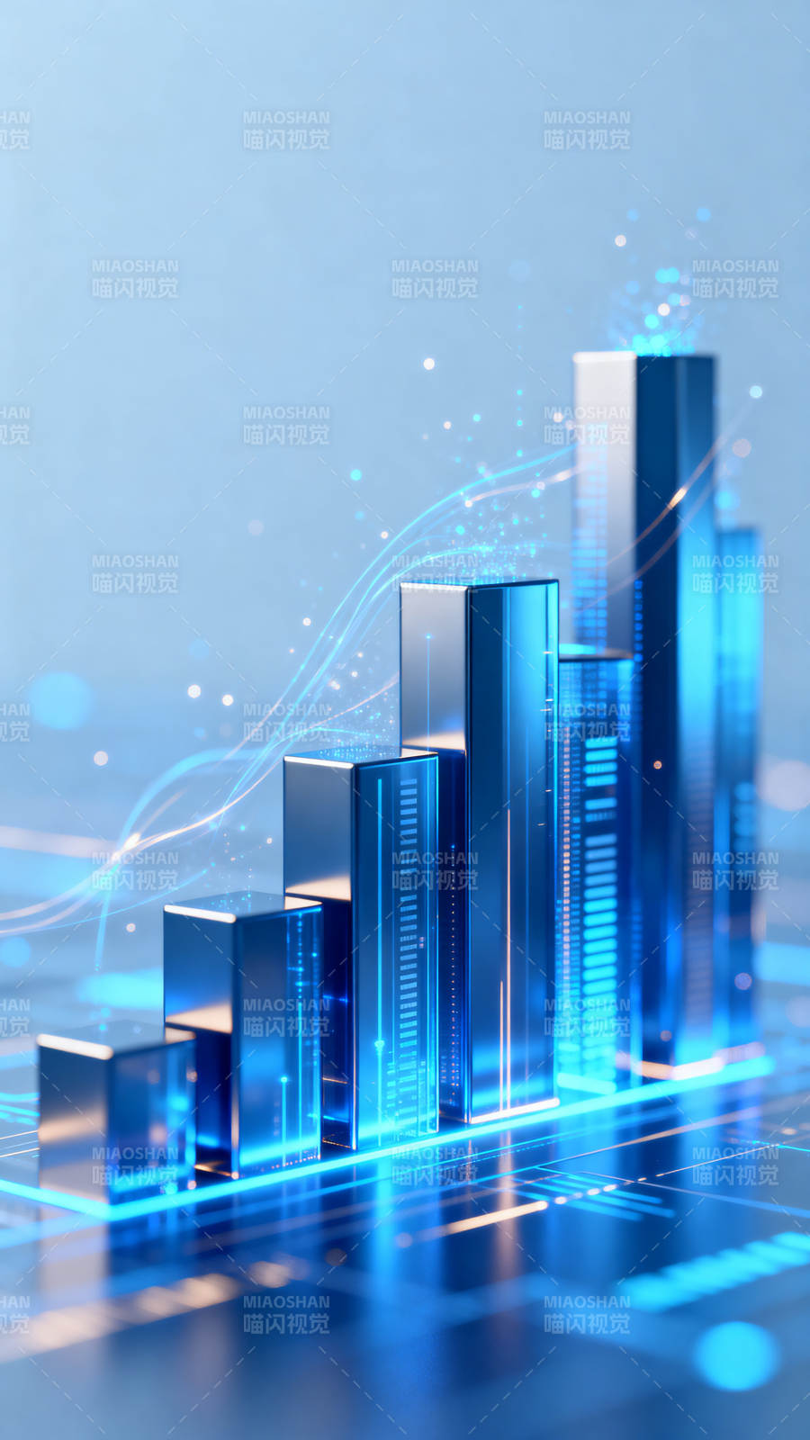 科技感数据增长图表图片