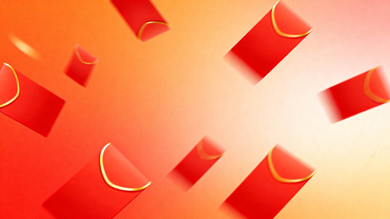 红色红包飞舞背景图片