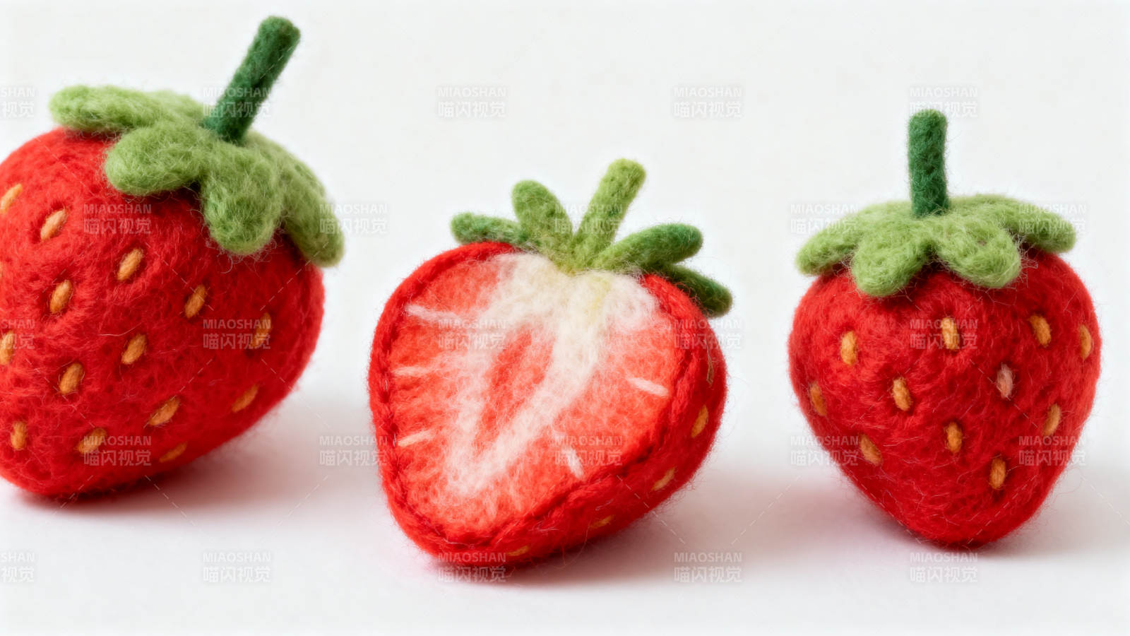 羊毛毡草莓手工制作图片