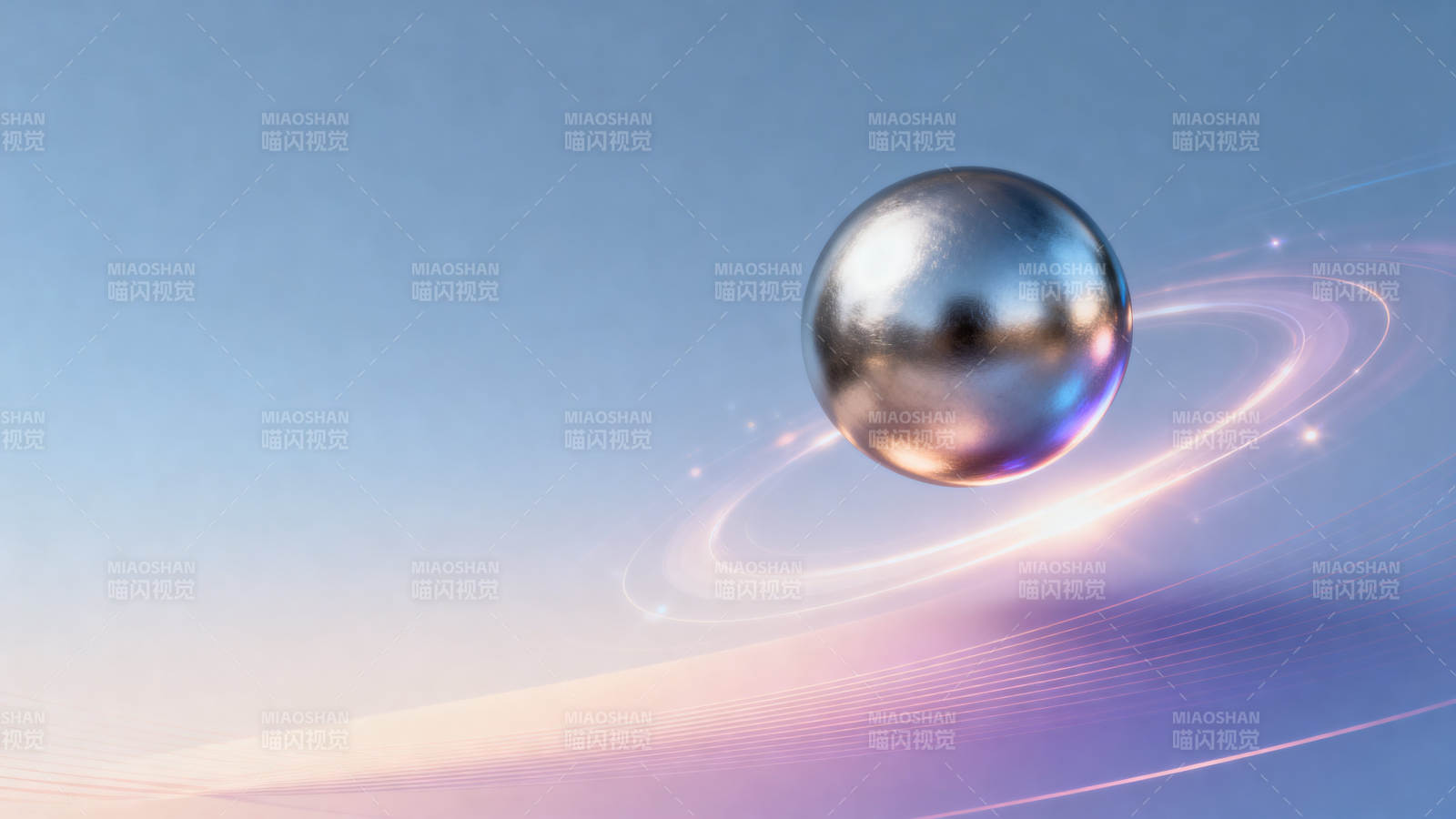 金属球悬浮光效背景图片