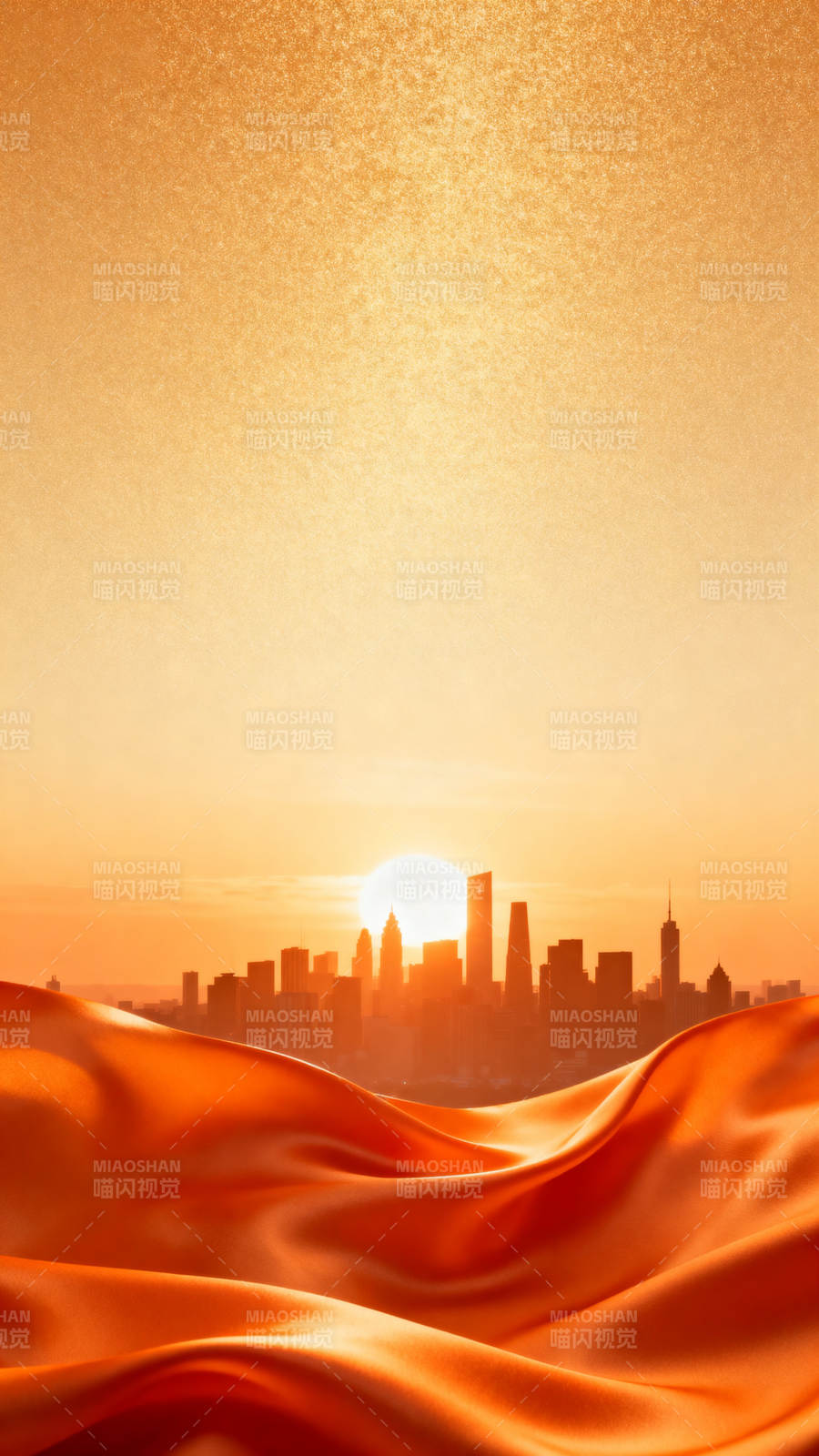 城市日出金色背景图片