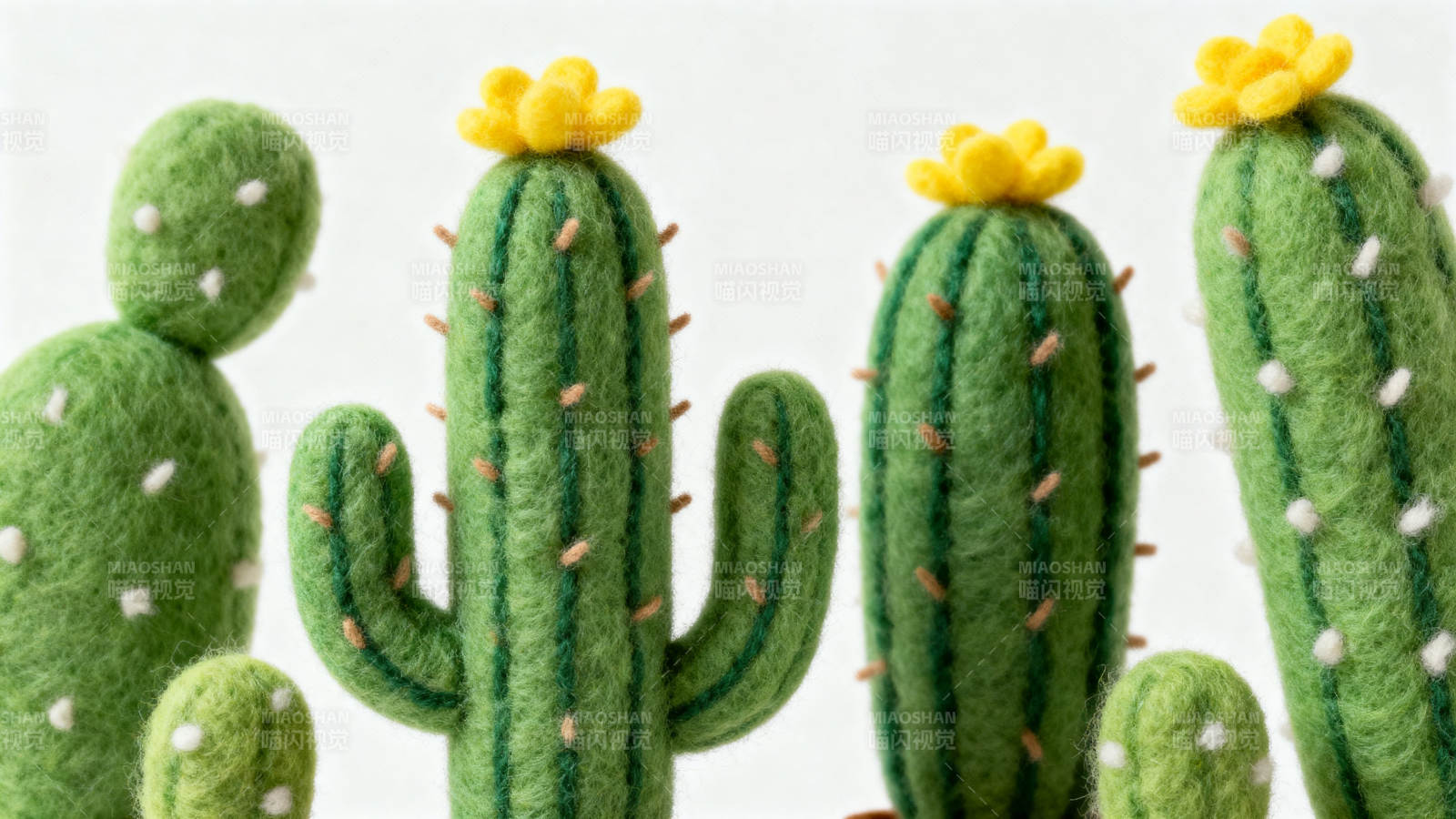 毛毡仙人掌装饰摆件图片