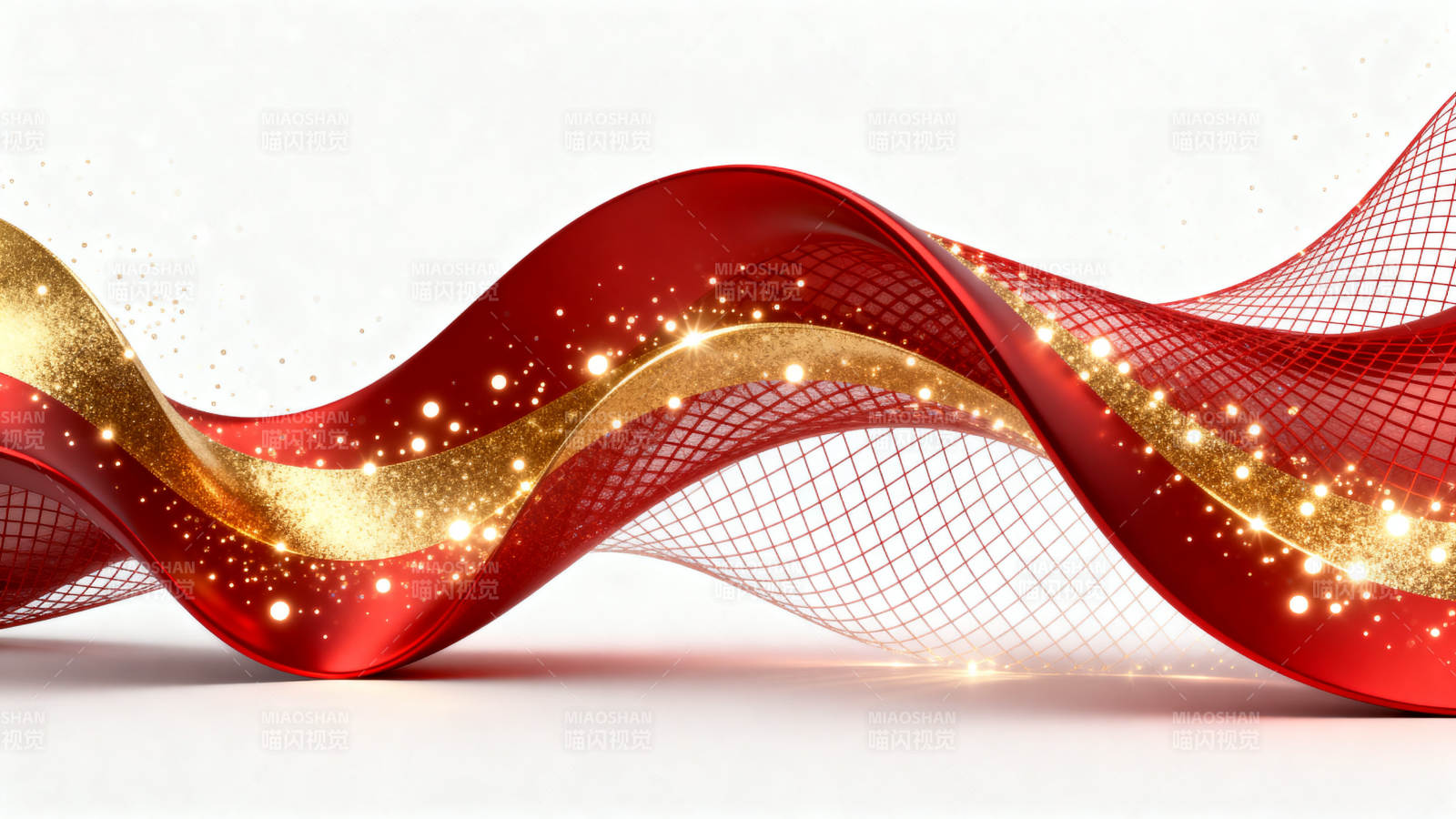 红色波浪金色光效图片