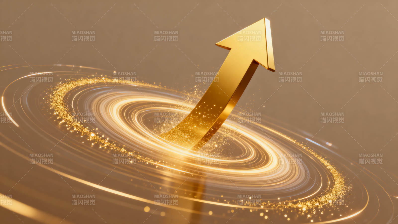 金色上升箭头与光圈图片